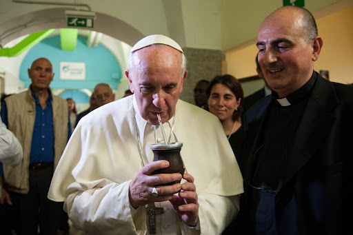 Pope Francis drinks mate