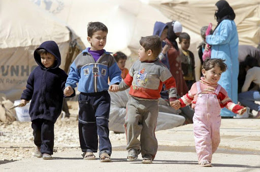 Bambini profughi siriani