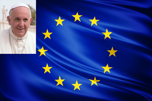 Pope Francis &#8211; European flag