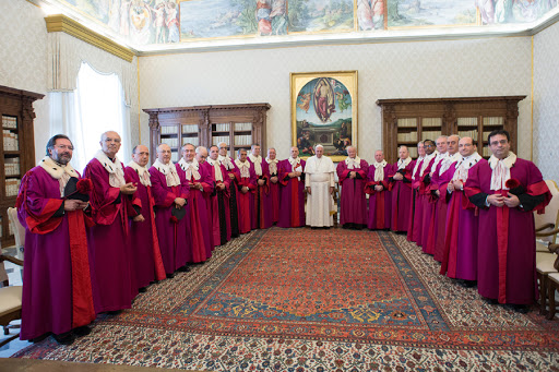 Pope Francis with Prelate Auditors, Officials and Advocates of the Tribunal of the Roman Rota &#8211; AFP