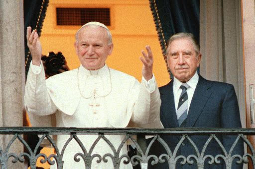 Pope John Paul II and Augusto Pinochet &#8211; AFP