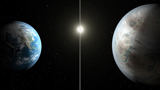artist concept comparison Kepler with Earth