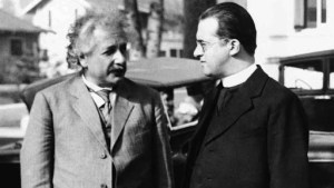 Einstein con padre Lemaitre