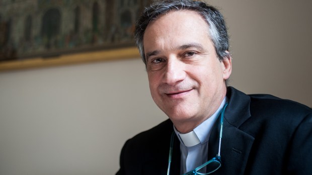March 4, 2014: Mons. Dario Edoardo Viganò, president of CTV poses during the press conference for the presentation of the DVD &#8220;Francis, a year of my Pontificate. The most beautiful pictures &#8220;and the book&#8221; Pope Francis. The Church of Mercy, &#8220;by CTV, Group
