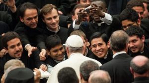 Pope Francis during a special audience with priests and seminarists – fr