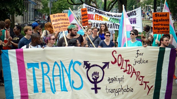 First trans solidarity rally and march, Washington, DC USA