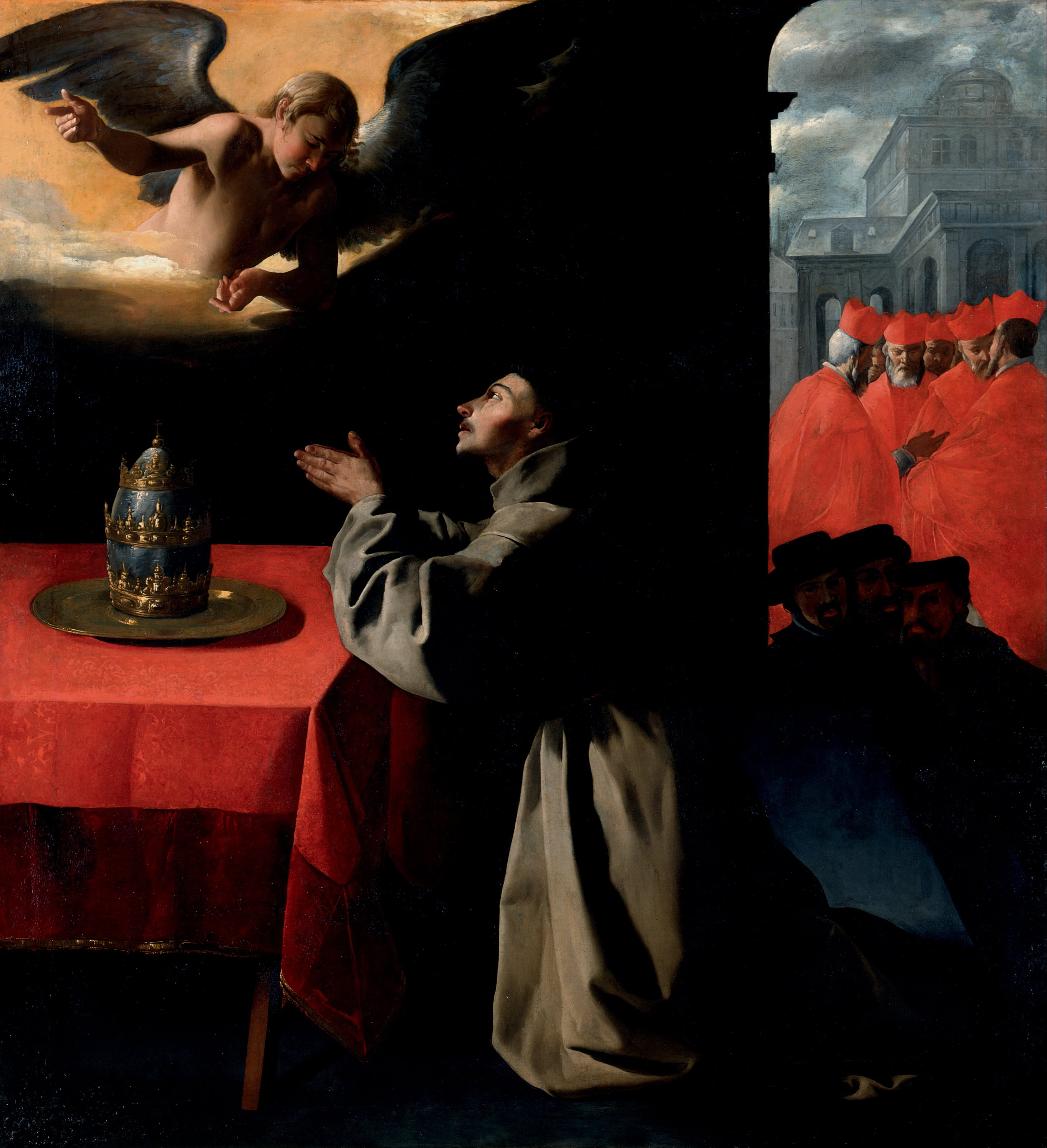 web Francisco_de_Zurbarán_-_The_Prayer_of_St._Bonaventura_about_the_Selection_of_the_New_Pope_-© Google_Art_Project