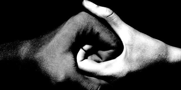 BLACK AND WHITE HANDS