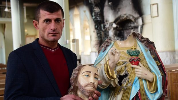 Destruction made by ISIS of the Christian villages in the Nineveh Plains