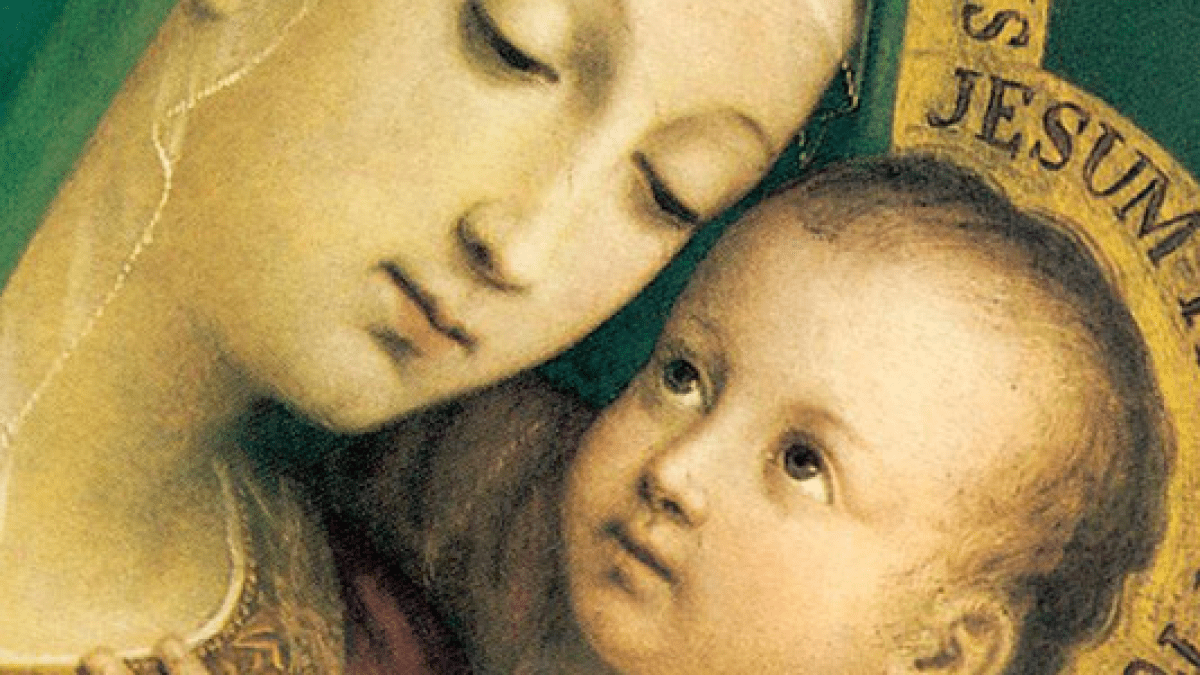 Maria e Jesus no colo
