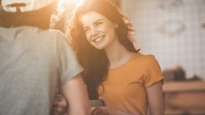 GIRL SMILING WITH BOYFRIEND