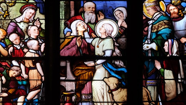 SAINT GENEVIEVE,STAINED GLASS