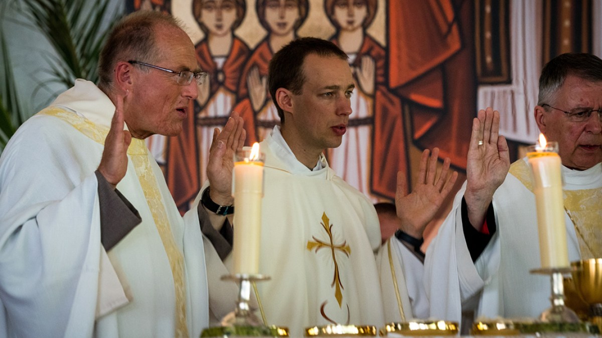 FATHER JOHANNES WITH MGR REY