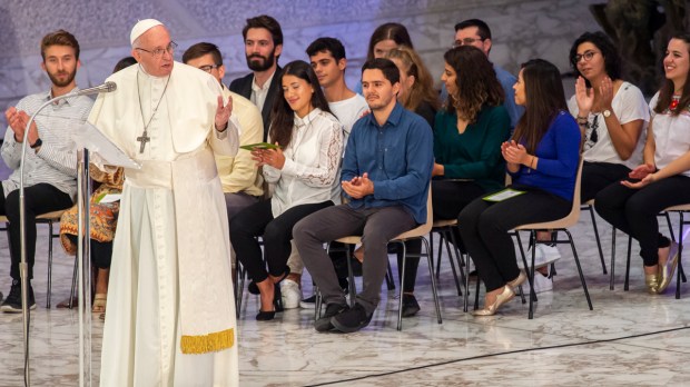 POPE FRANCIS MEETING YOUTH