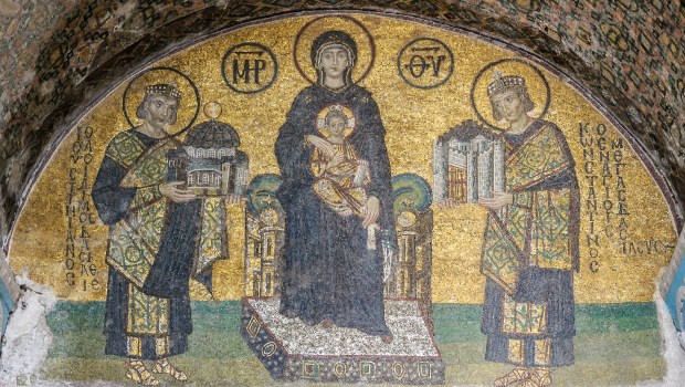 BYZANTINE MOSAIC; HAGIA SOPHIA