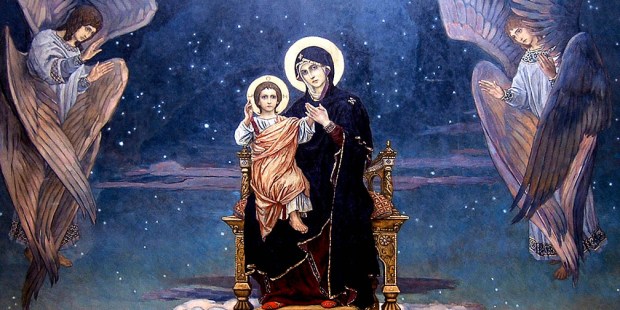 MARY,CHILD JESUS,ANGELS
