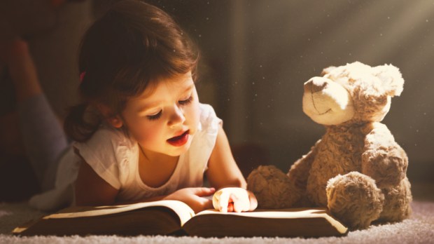 LITTLE GIRL READING A BOOK