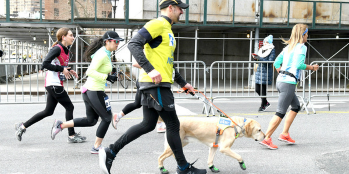 Thomas Panek pendant le semi-marathon de New York, le 17 mars 2019