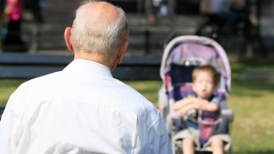 OLD MAN, CHILD, PARK