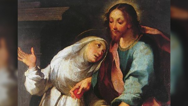 SAINT CATHERINE OF SIENA AND JESUS