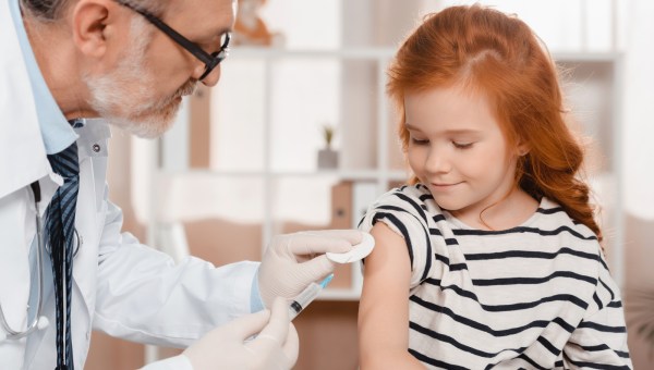 doctor little girl injection