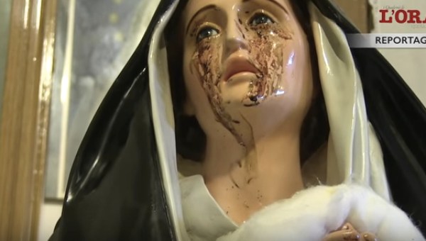 lacrimazioni statua madonna