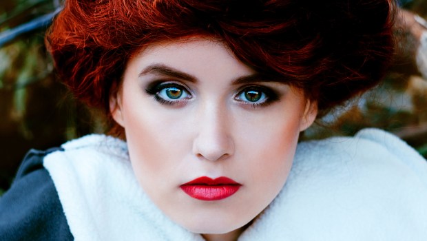 GIRL, RED LIPS, BEAUTY