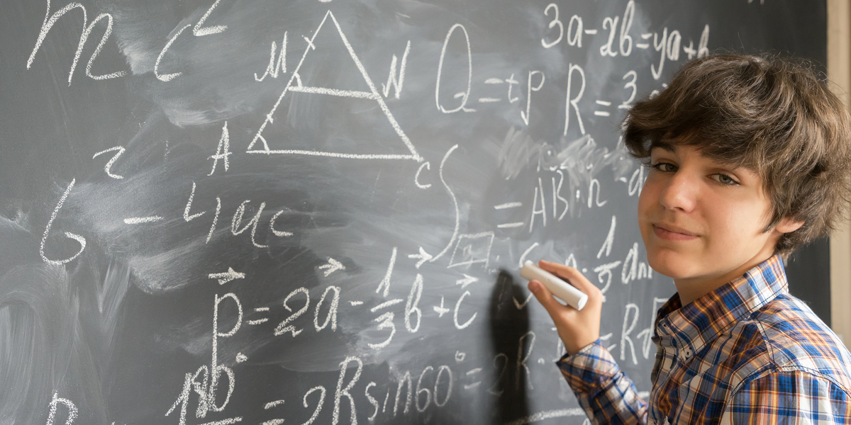 BOY, BLACKBOARD, MATH