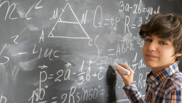 BOY, BLACKBOARD, MATH