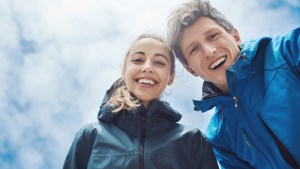 COUPLE, SMILING, SKY