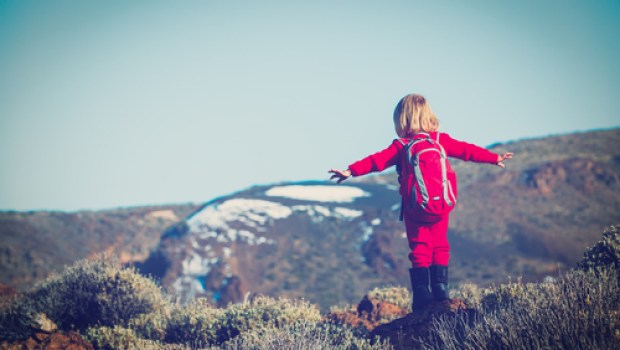 GIRL, MOUNTAIN, WALK