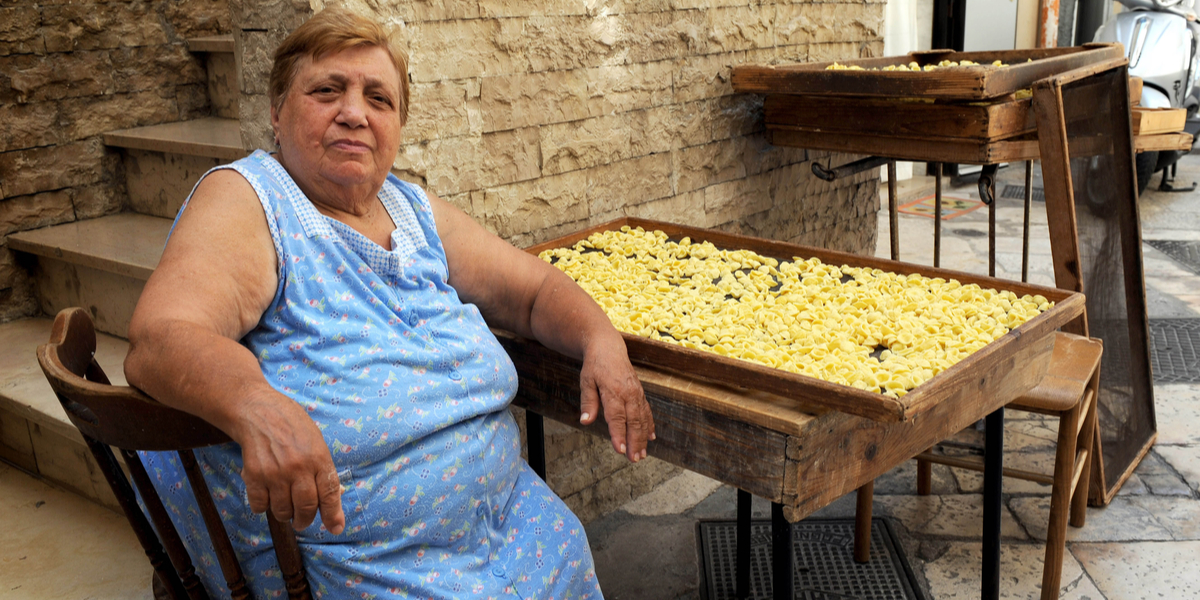 WOMAN, PASTA, ORECCHIETTE