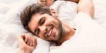 MAN, SMILE, SLEEPING