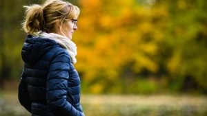 WOMAN, WALKING, PARK,