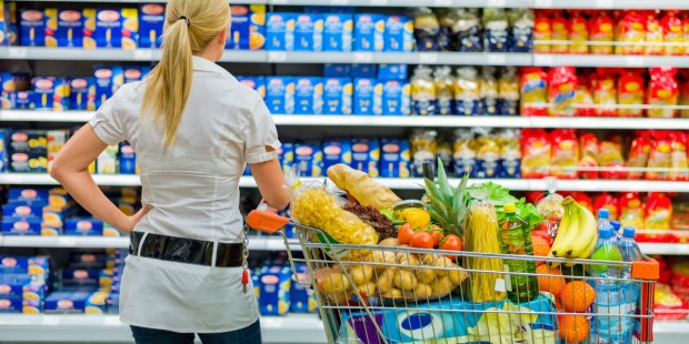WOMAN, FULL, SHOPPING CART