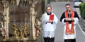 A Bergamo la processione in solitaria della Sacra Spina: i fedeli sui balconi, in silenzio