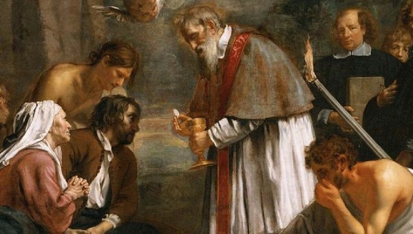 Jacob van Oost le Jeune, Saint Macaire de Gand venant au secours des pestiférés