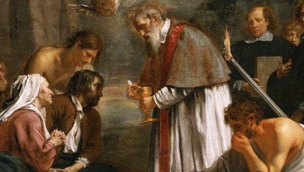 Jacob van Oost le Jeune, Saint Macaire de Gand venant au secours des pestiférés