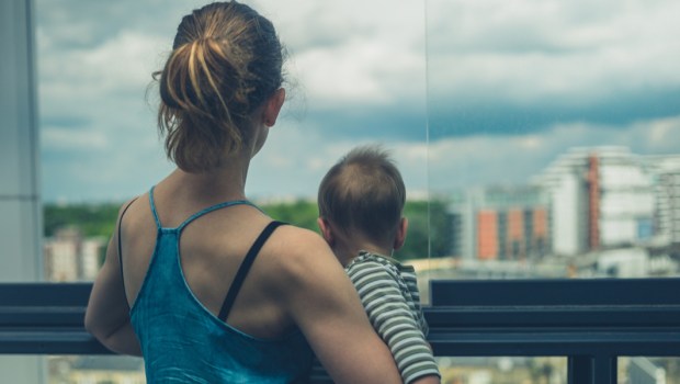 MOTHER ON THE BALCONY,
