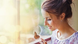 Woman, Home, Window, Butterfly, Resurrection