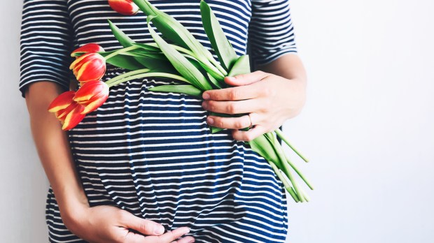 PREGNANT, FLOWERS, MUM