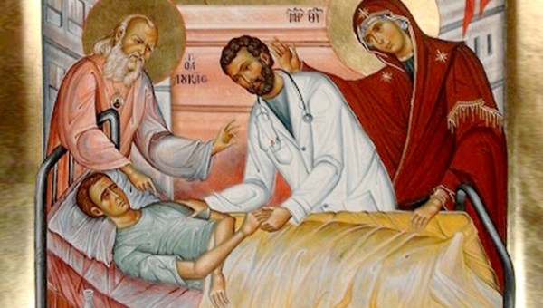 ícone São Lucas Nossa Senhora Jesus médico