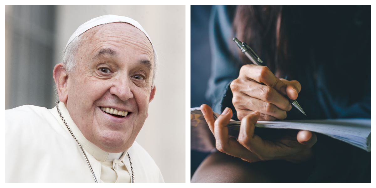 POPE FRANCIS, WRITING, COLLAGE
