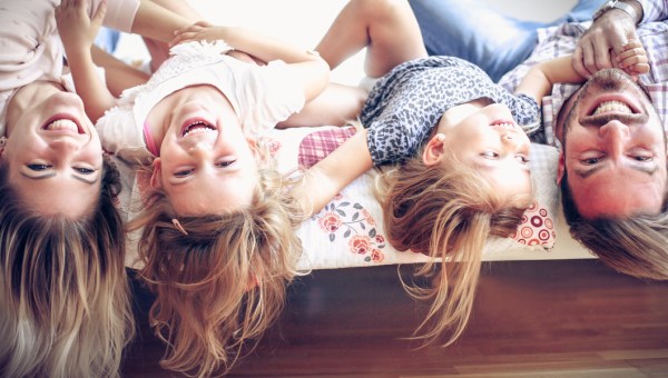 FAMILY, SMILE, UPSIDE DOWN