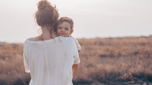 YOUNG WOMAN AND SON,