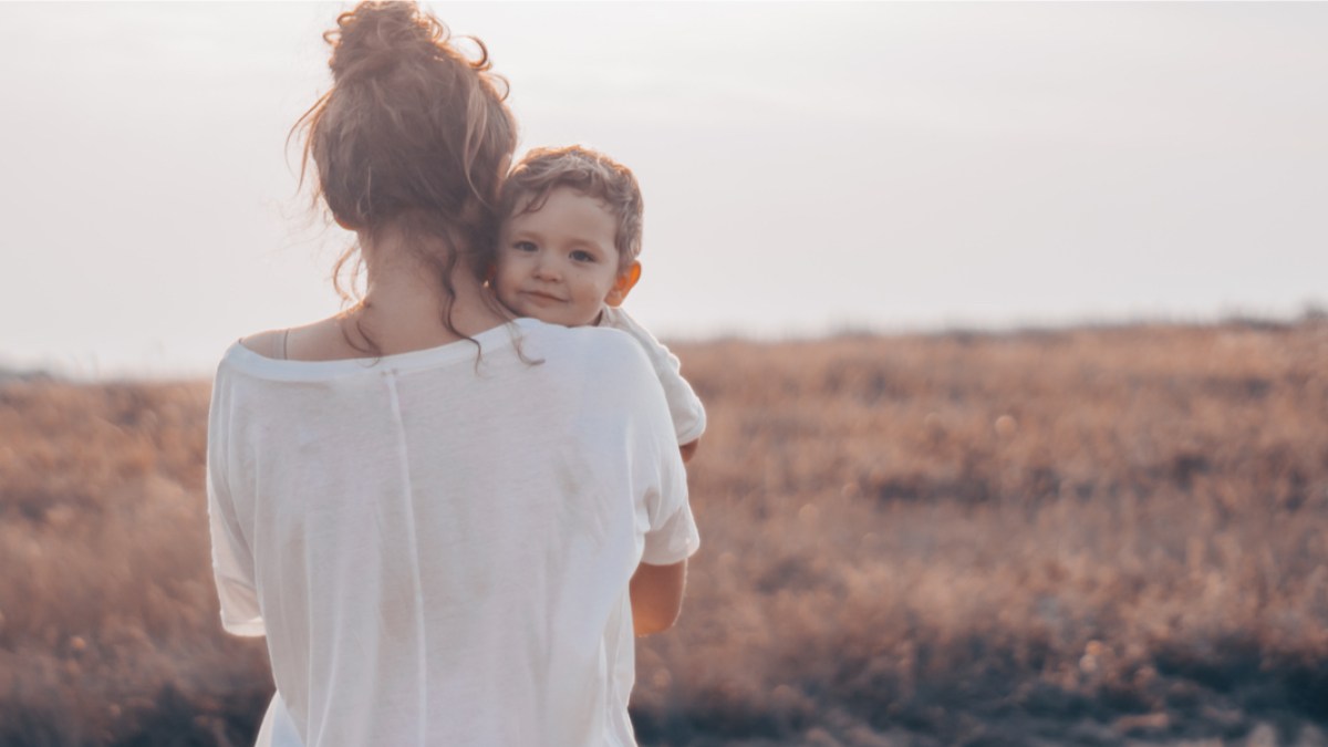 YOUNG WOMAN AND SON,