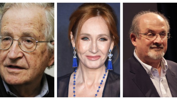 CHOMSKY, ROWLING, RUSHDIE
