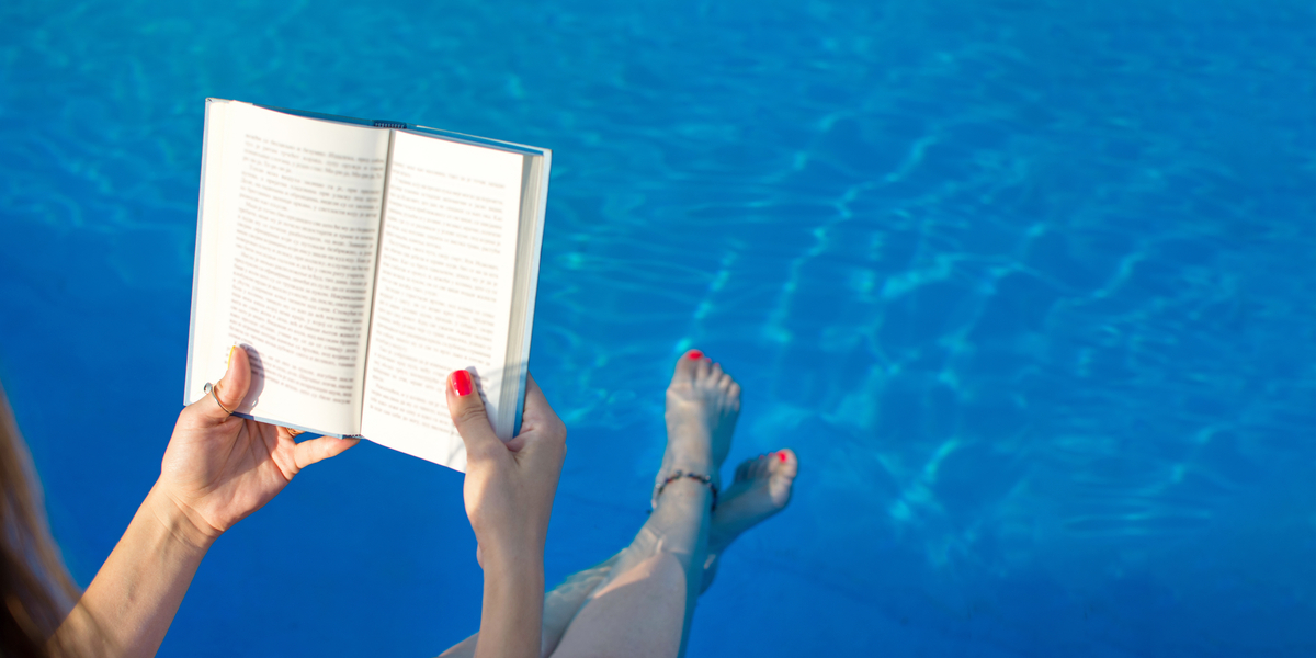 WOMAN, BOOK, SEA