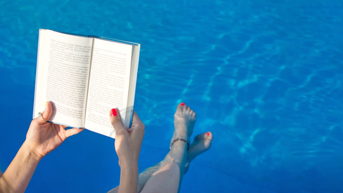 WOMAN, BOOK, SEA