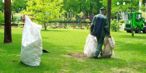 MAN, PARK, CLEANING